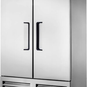 54" W Commercial Refrigerator with 2 door Stainless Steel 49 Cu. Ft Reach-in Refrigerator 6 Adjustable shelves Fan Cooling Fridge for Restaurant, Commercial Kitchen, Shop, ETL Certification