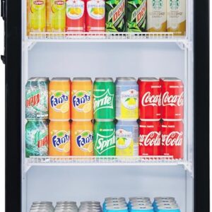 KoolMore 21 in. One Glass Door Commercial Display Merchandiser Refrigerator Cooler in Black, ETL Listed, 8 cu. ft. (KM-MDR-1GD-8C)